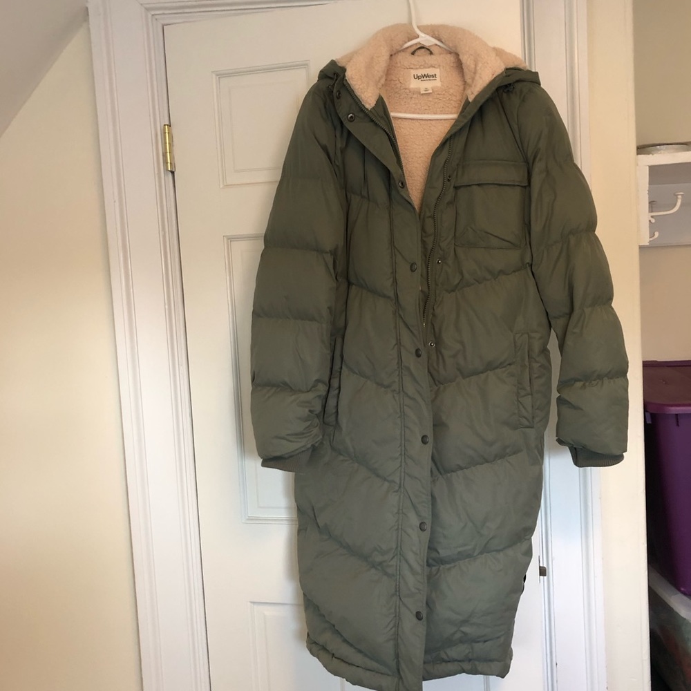 UpWest Green Long Puffer Coat